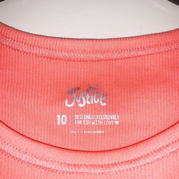 New Justice Peach Tank Top Girls Size 10 - Picture 9 of 11